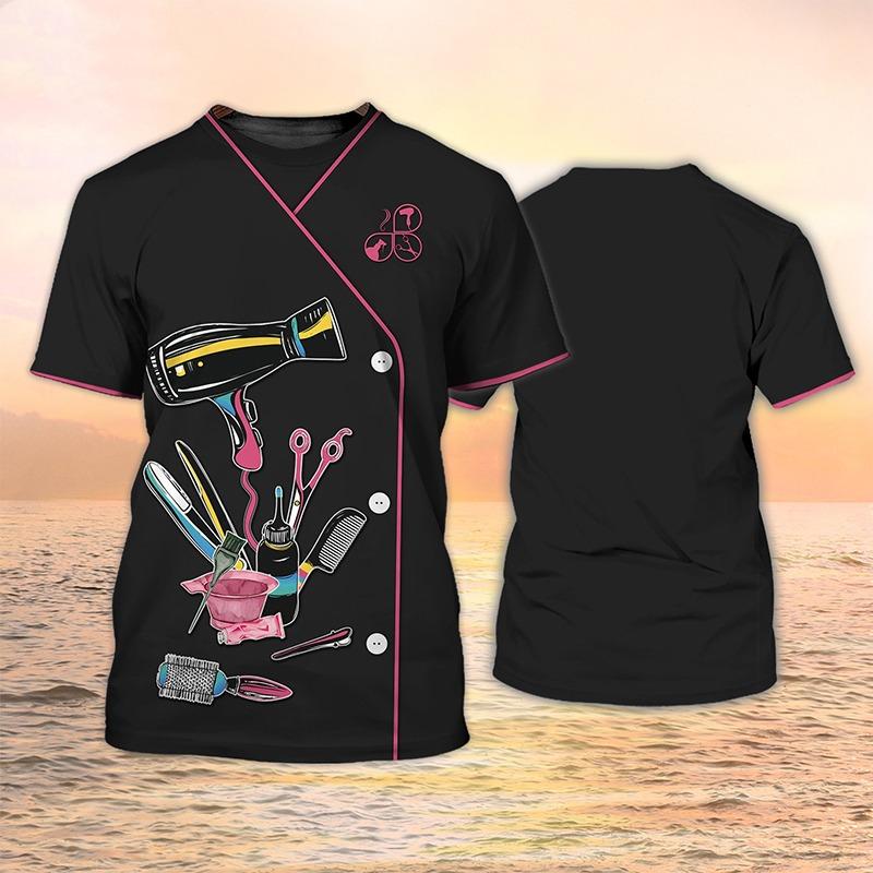 New Barber Hairdresser 3D Print T-shirts Women Uniform Streetwear Workwear T Shirt Harajuku Oversized Tops Tees Unisex Clothing