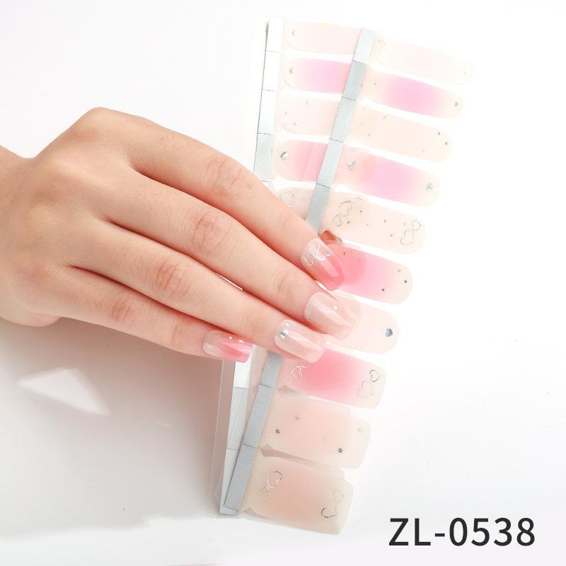 New French Manicure Stickers Waterproof Hot Stamping Ins Valentine's Day Nail Stickers