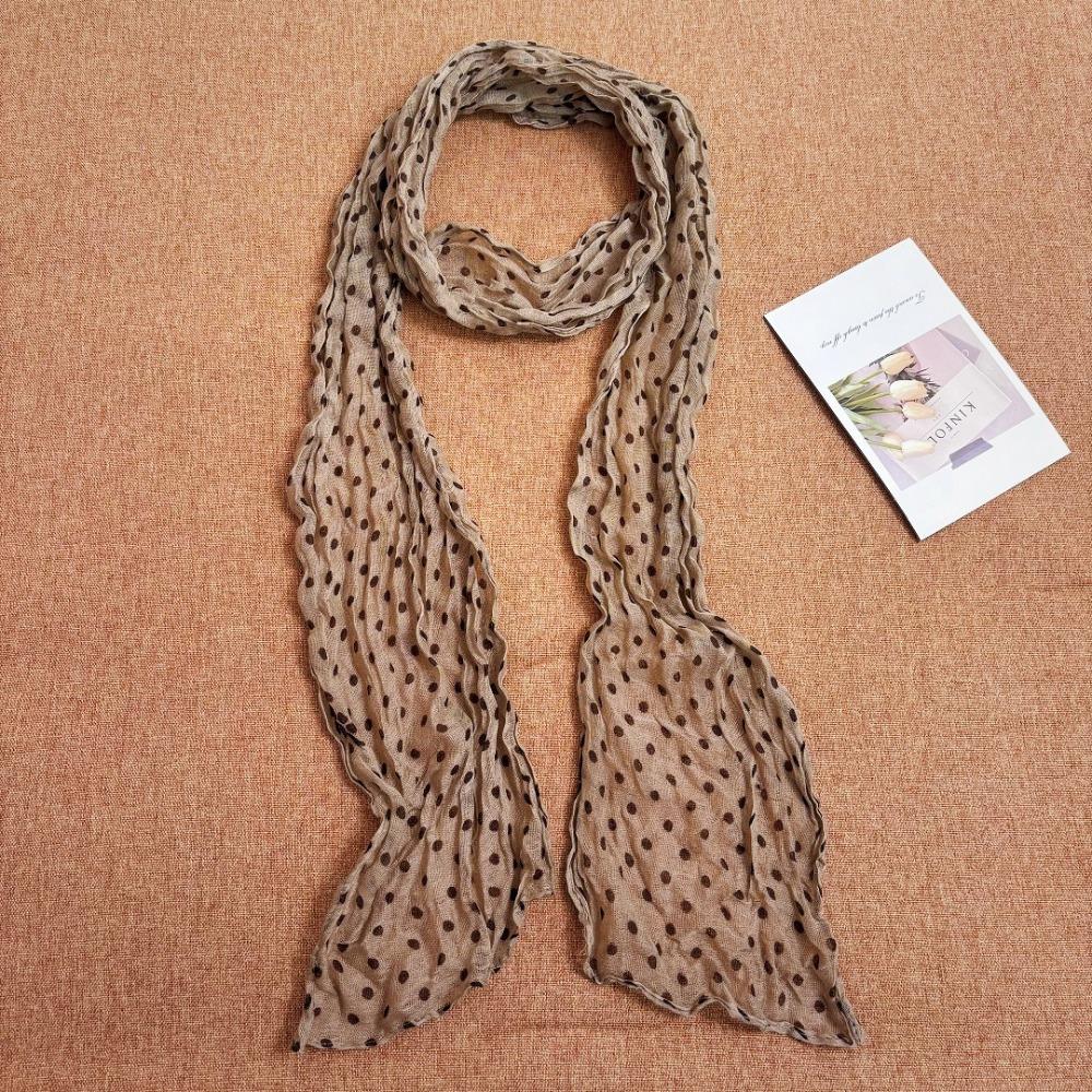 Sunscreen Shawls Polka Dot Scarf Wrinkle Twisted Chiffon Scarf Pleated Scarves  Air Conditioner Use