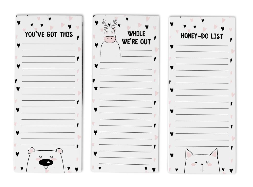 Inkdotpot Pack of 3 Magnetic Fridge To-Do List Notepads- Magnetic Memo Pads For Refrigerator-  (50 Sheets