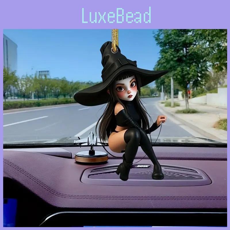 Car Witch Decoration Acrylic Halloween Pendant Cartoon Motif Interior Vehicle