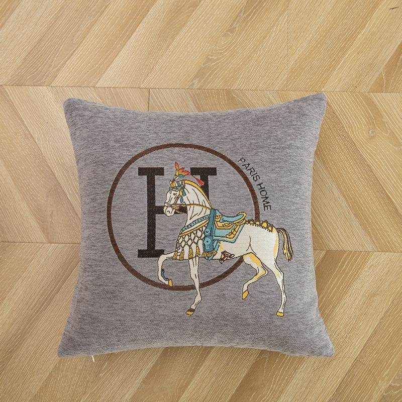 Doppelseitige Chenille Luxus Dekorative Kissenhülle für Sofa 45x45 cm Pillowcase gray
