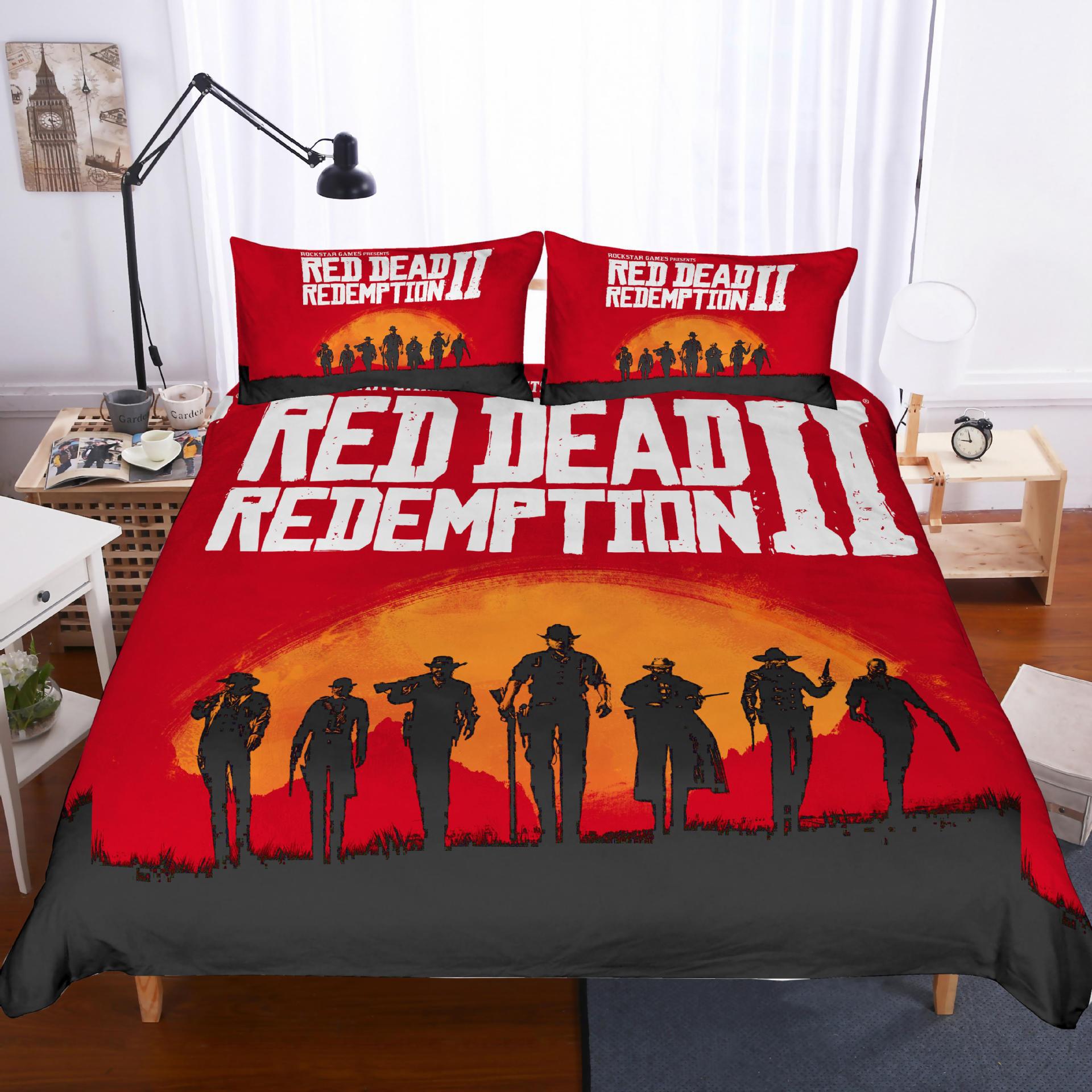 

3D Постельное белье Домашний текстиль Четыре предмета Red Dead Redemption: Искупление GB-Single140cm×210cm