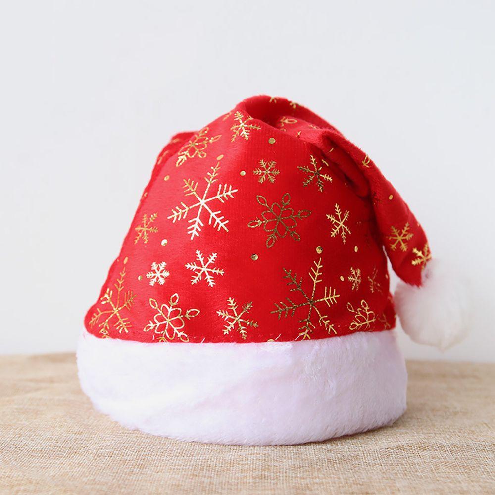 Cute Korean Plush Plaid Kids Adult Snowflake Children Hat Warm Cap Christmas Hat Santa Claus Hat