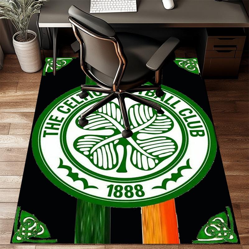 Cel-tic Football Club Crest Printed Office Carpet Chair Cushion  Entryway Rug, Rugs for Living Room, Bedroom Christmas gifts
