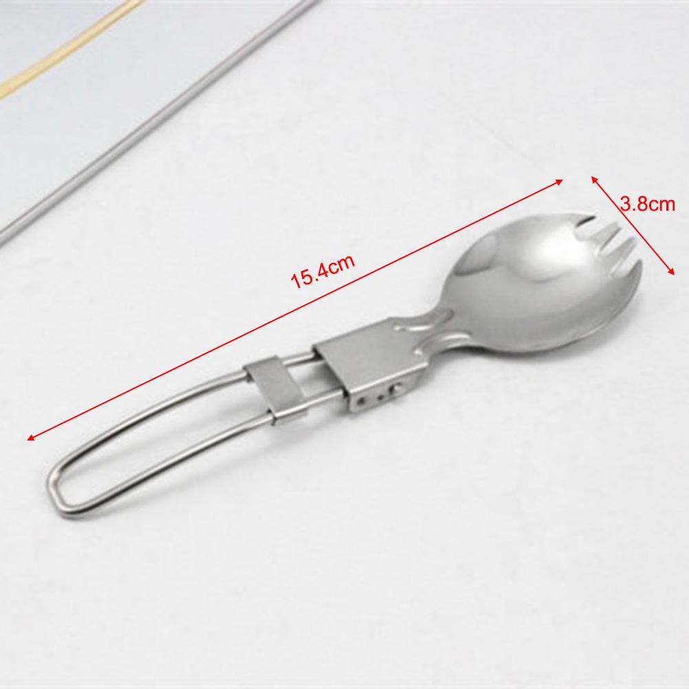 1-4PCS Camping Folding Cutlery Titanium Spoon Spork Outdoor Tableware Ultralight Camping Cookware Hiking Travel Flatware Spork