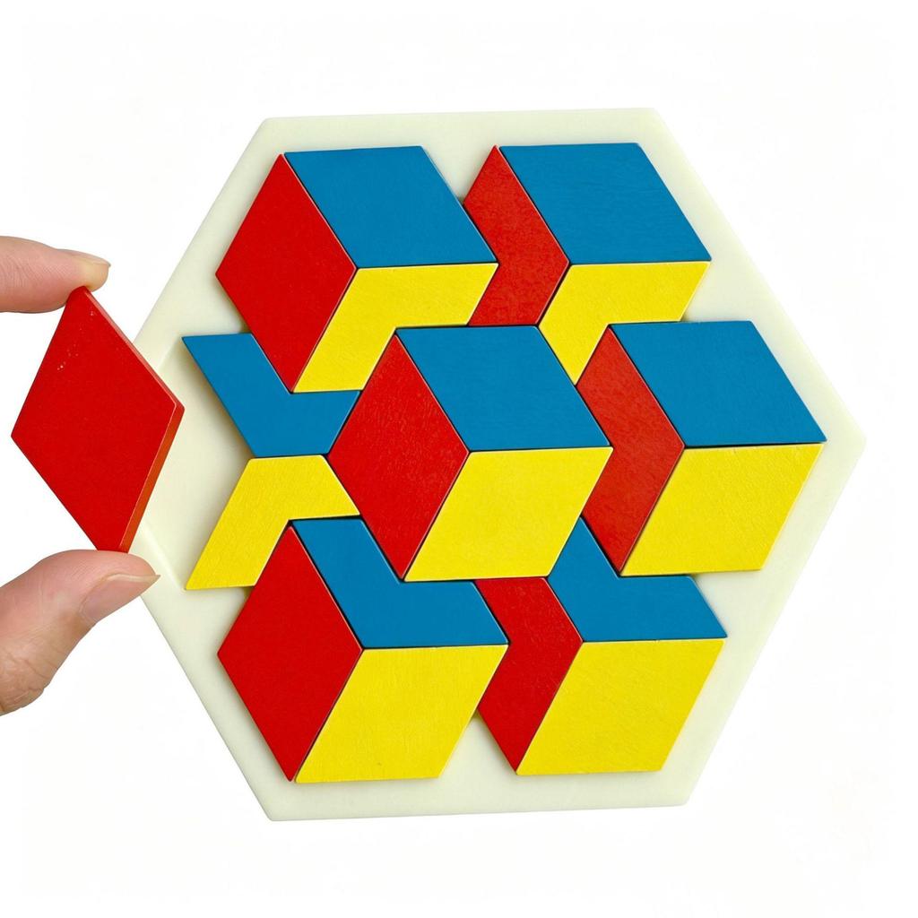 3D Tangram Puzzle: Optical Illusion Brain Teaser for Kindergarten Kids, Boys & Girls, Age 3+