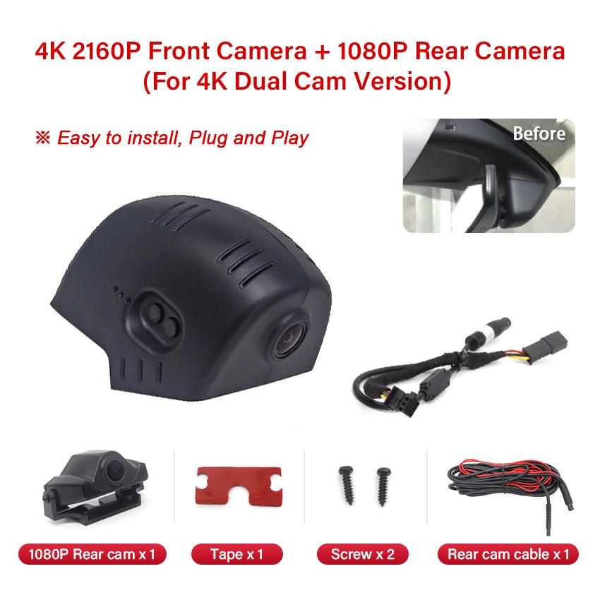 4K Car DVR Plug and Play Dash Cam Wifi Front Rear Camera 2 Lens for Skoda Kamiq Octavia 4 NX Superb B8 2020 2025 2025 2025 2025