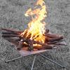 Portable Folding Firepit with Stainless Steel Grill Mesh Easy Setup Collapsible Camping Picnic BBQ Grill Wood Burning Charcoal with Carrying Bag