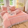 Princess Wind Grinding Four-piece Bed Skirt Lace Quilt Cover Bed Sheet Dormitory Three-piece Quilt Cover Bedding