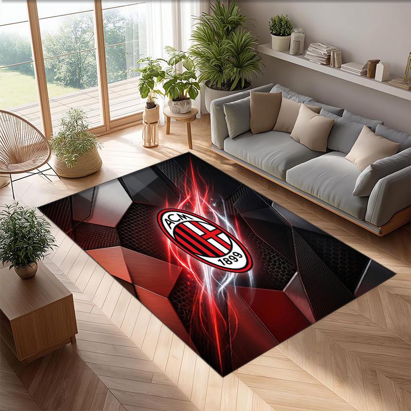 AC Mailand Bedruckter Flanell Teppich Rutschfest Weicher Polyester Boden Teppich Indoor Dekor Matte für Schlafzimmer Wohnzimmer Sofa Spielzimmer Heimdekoration
