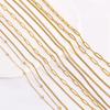 5Pcs/Lot Stainless Steel Bead Rope Link/Cuban/Paperclip Links Snake Chain Necklace Diy Women Jewelry 18K Gold Color Neck Chains