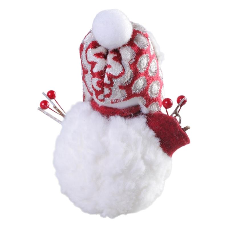 Cartoon Scarf and Hat Snowman Figurine Plush Toy Cartoon Festival Snowman Stuffed Dolls Winter Christmas Desktop Decors