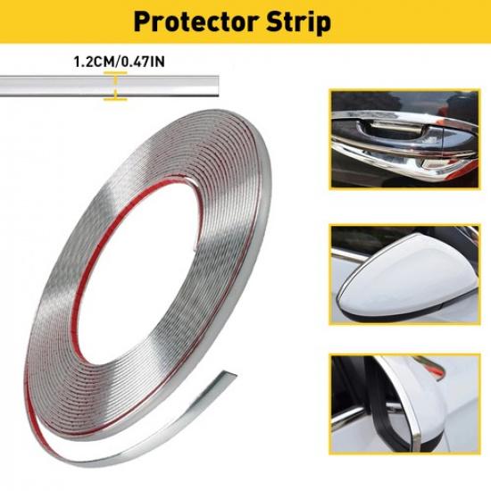 5M*(0.6Cm-2.5)Cm Chrome Trim Molding Strip Car Door Window Bumper Side Protector