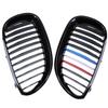 2Pcs Car Front Bumper Center Hood Kidney Grille Racing Grill for BMW 5-Series E60/E61 M5 2004 2005 2006 2007 2008 2009 2010 2011