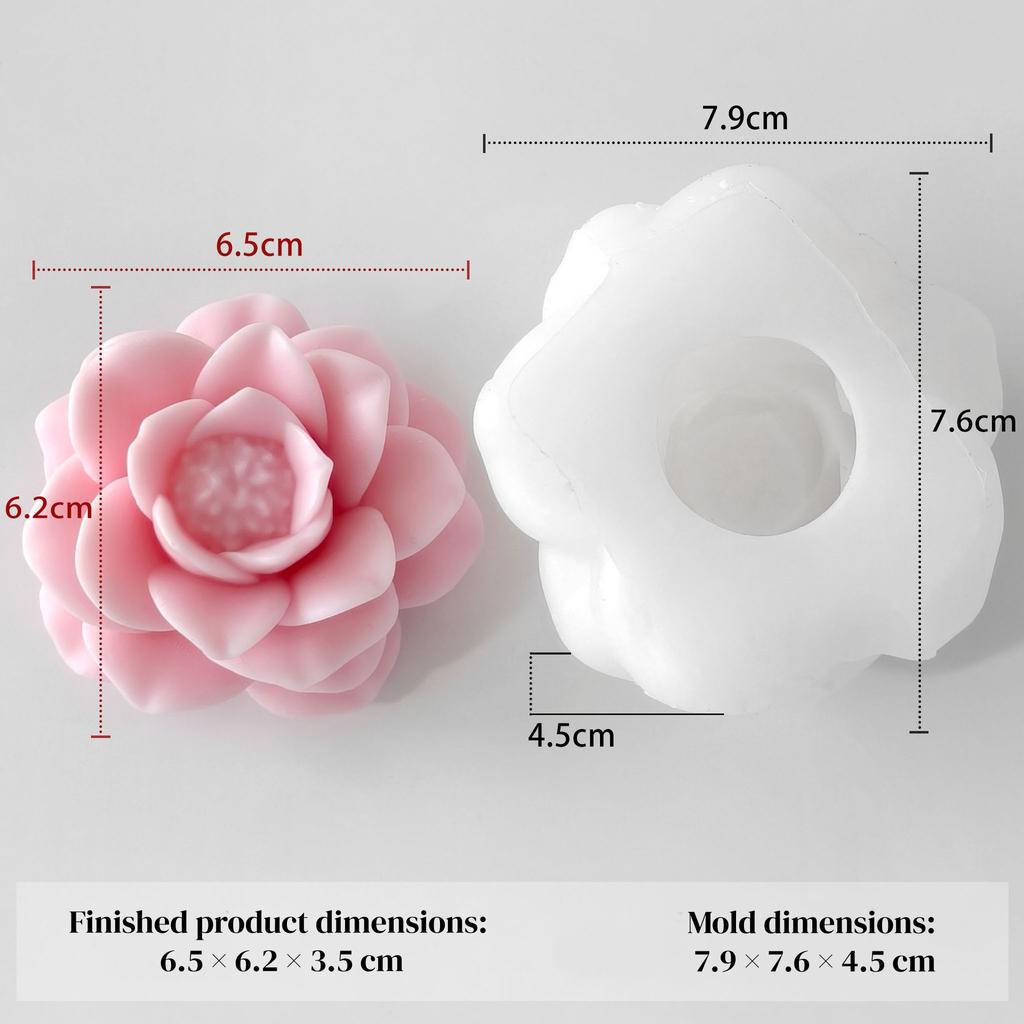 DIY Flower Crystal Resin Silicone Mold Peony Aroma Candle Mold 3D Rose Flower Mousse Cake Chocolate Mold Home Bedroom Decor