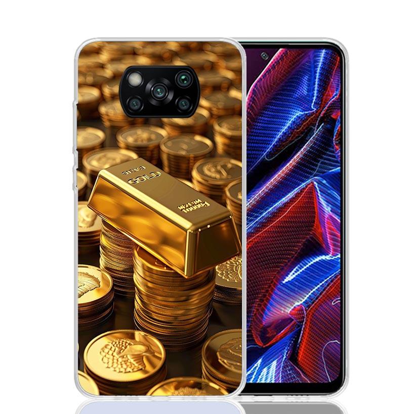 Fine Gold Pattern Printing Phone Case For Xiaomi Poco X7 X6 X5 Pro F7 Ultra Redmi 15C 15 13 13C 12 12C 10 10A 10C 9 9A 9C 9T Cov