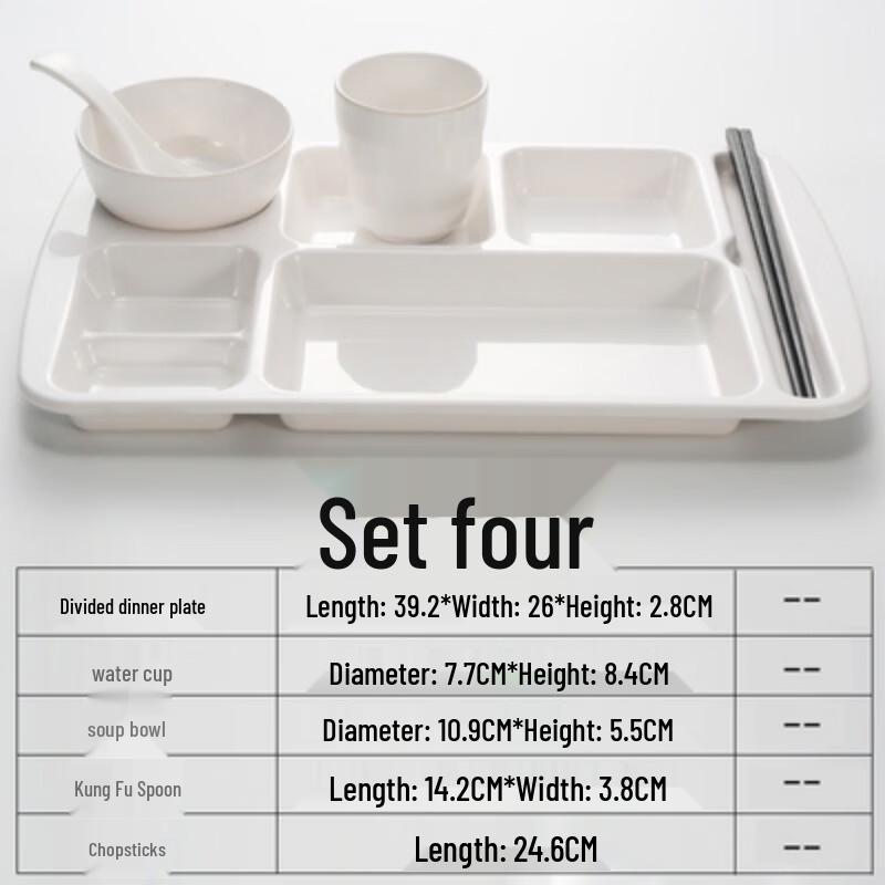 Melamine 6-Compartment Rectangular Serving Tray