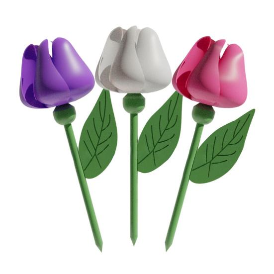 Tulip Wind Spinner Garden Decor Windmill Flower Outdoor Pinwheel Tulip with Spike for Yard Garden Flower Beds