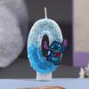 Stitch CP Glitter Candle: Shiny Digital Birthday Cake Topper