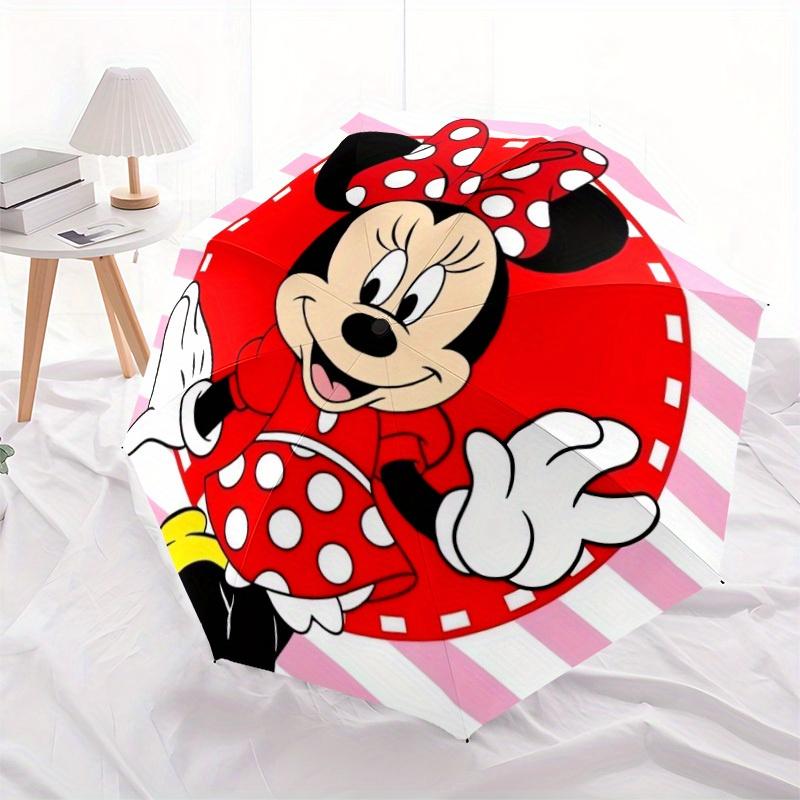 1pc Minnie Mouse Automatic Umbrella, Portable Foldable 8-Rib Manual Open with Skeleton Hand,  Durable Canopy yy250730133