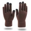 Touch screen knitted thermal gloves, enlarged velvet, non-slip and cold-proof