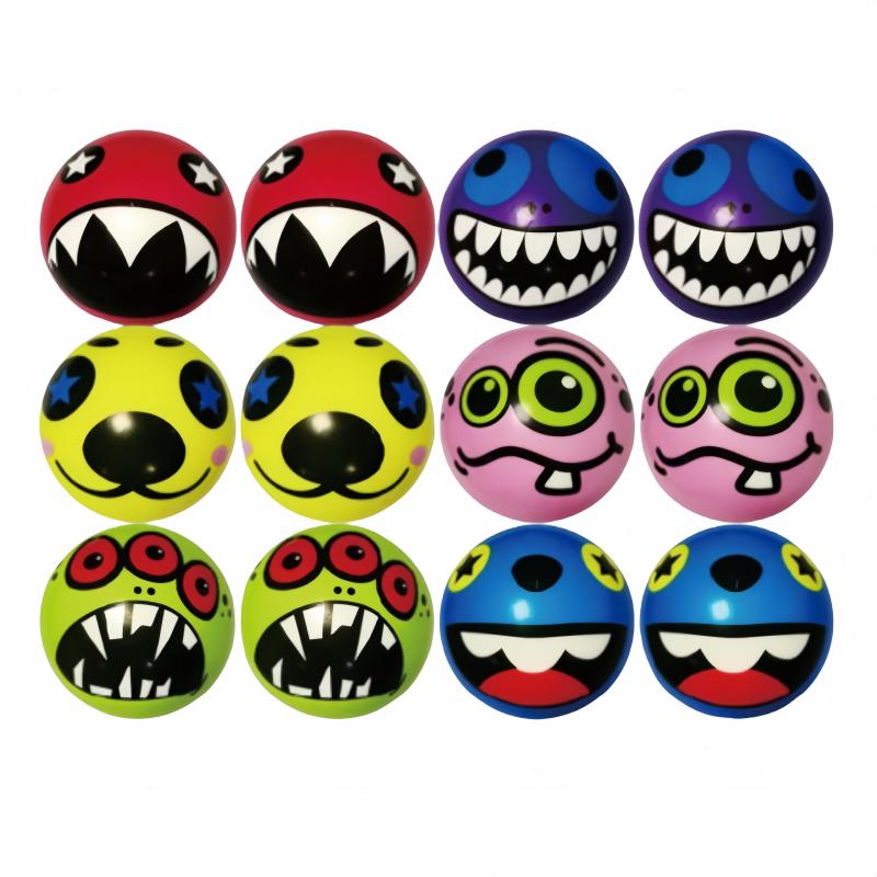 2PCS Expression Soft Balls Toy Funny Sponge Stress Ball Squeeze Smiley Face Grimace PU Foam For Kids For Adults Sports Toy Ball