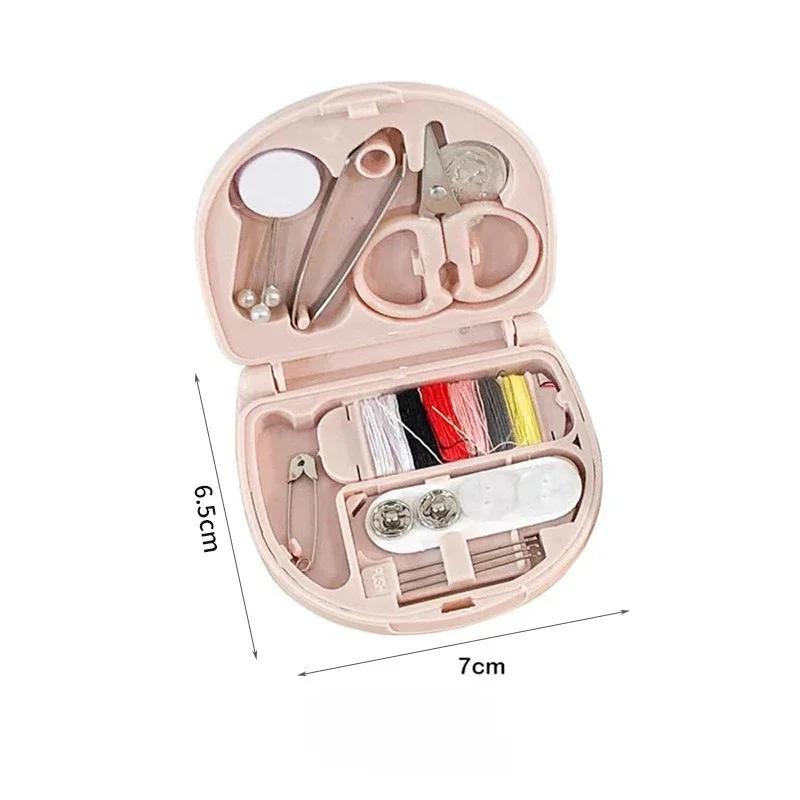 Mini Portable Sewing Kit for Travel, 48PCS Sewing Supplies with Threads, Needles, Buttons, Thimble & Measuring Tape, Compact