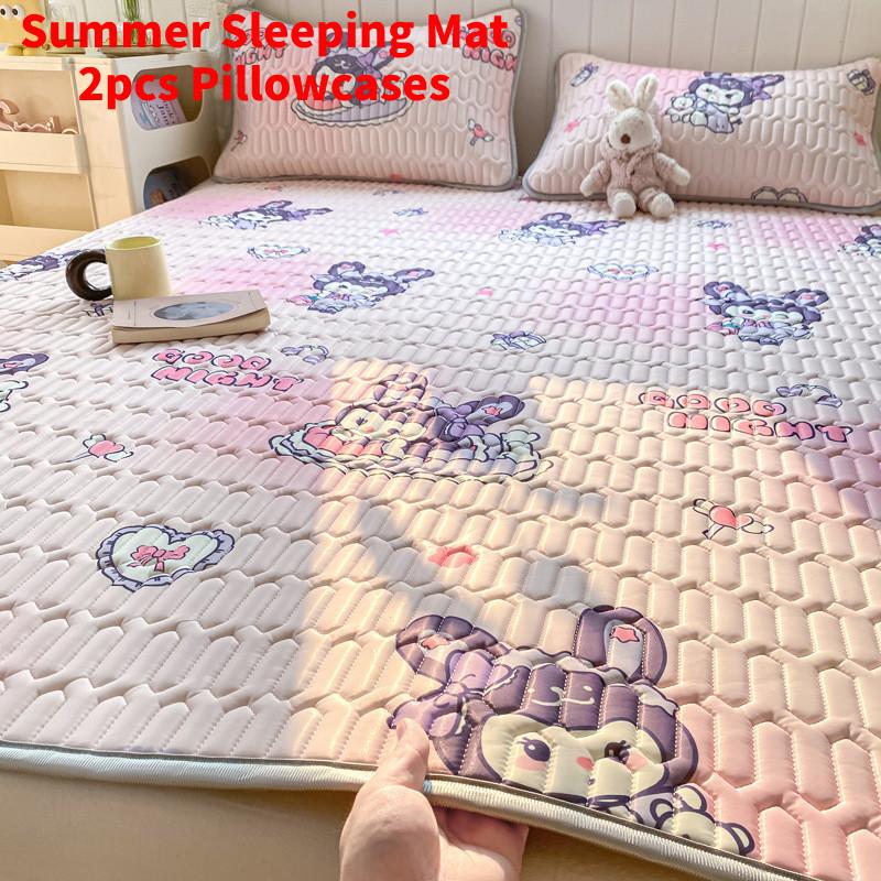 Sommer Bettmatten Set Bedruckter Atmungsaktiver Stoff Weiche Kissenbezüge Erwachsene Kinder