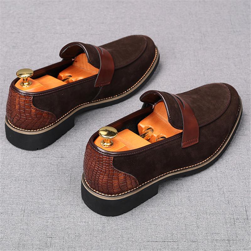 Fashion Luxury Fashion Men's Suede Leather Casual Shoes Male Flats Penny Loafter Homecoming Wedding Dress Prom Zapatillas Hombre