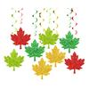 Fall Leaves Hanging Swirls Decoration Thanksgiving Maple Leaf Swirls Streamers Autumn Harvest