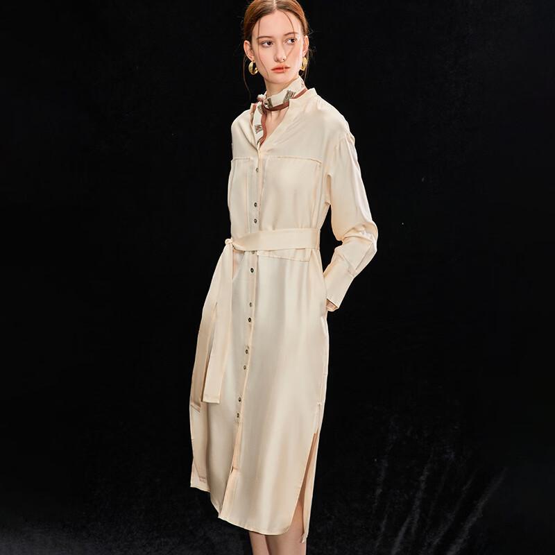 Wudao 100% Mulberry Silk Tie-Waist Maxi Dress