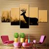 Leinwandbild Nordisch schöner Waldhirsch 5-teilige Wandbilder Kunst Leinwanddruck modernes Poster Modulare Kunstmalerei Heimdekor