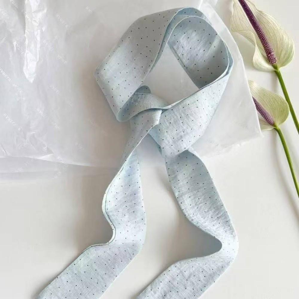 Polka Dot Long Silk Scarf Retro Scarf Headband Trendy Thin Scarf Decoration Neckband  for Women