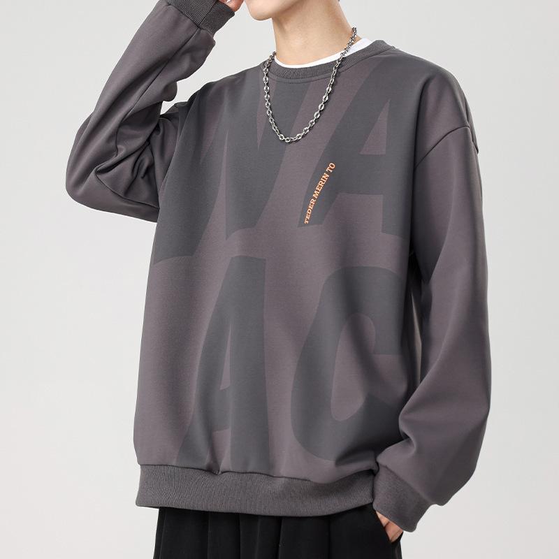 Herren Herbst Neu Koreanische Version Lässiges Langarm-Oberteil mit Buchstabenaufdruck Einfach