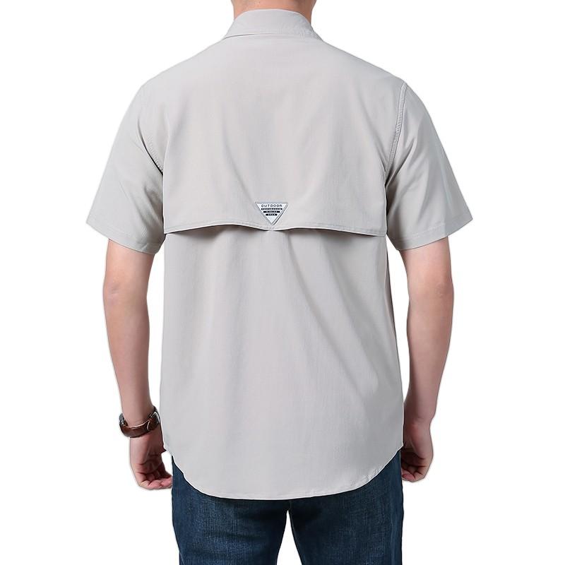 Summer Men's Short Sleeve Shirt Breathable Multi-Pocket Tactical Shirts Men Outdoor Casual Quick Dry Hiking Work Cargo Tops