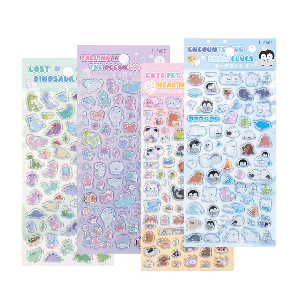 3D Aufgeblähte Niedliche Bunte Glas Belohnungsaufkleber zum Dekorieren von Handy-DIY und Mehr Aufkleber, Haustiere, Glänzend, Handys, Tagebücher, Bastelarbeiten,