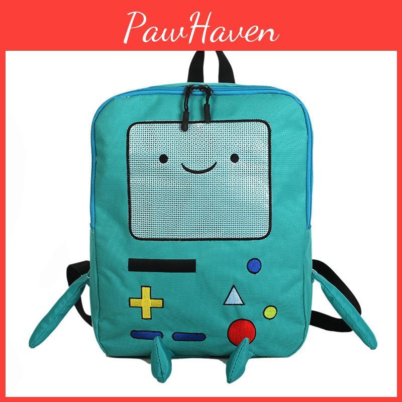 Cute Cartoon Adventure Time Backpack For Girls Japanese Style Funny And Unique Canvas Material Large Size