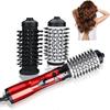 3-in-1 Heißluftstyler Rotierender Föhn Bürsten Set mit 2 Wechselbürsten | Anti-Frizz Heißluft Spin Bürste für Schnelles Trocknen Glätten
