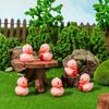 10Pcs Heart Pink Duck Figurines Mini Resin Valentine Gift For Wedding Fairy Garden Decor