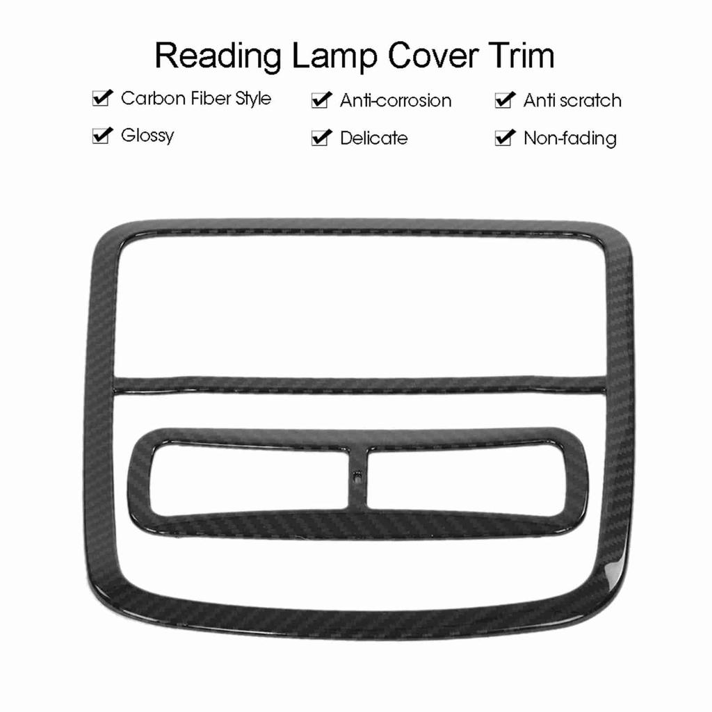2 Pcs Car Carbon Fiber Style Interior Reading Lamp Decoration Cover Trim for Honda Accord 2018