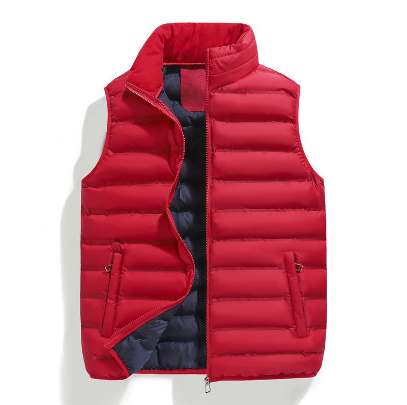 Men's Cotton Vest Can Store Light and Thin Stand-up Collar Jacket, Two-color Loose Vest Inside and Out