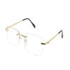 RSINC Rahmenlose Brille/Brillenglas/Brille, Lederstich Optisch, Für Männer Und Frauen, Karre Gold - Schwarz CT00240