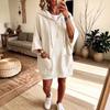 Damen Casual Kapuzenpullover Kleid mit langen Ärmeln Farbe für den Alltag