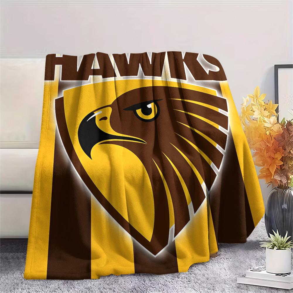 

Hawthorn Hawks Print Flannel Blanket, High quality Comfortable for All Seasons, Home Decor, Warmth and Comfort, Perfect for Christmas Gifts 80cm x 120cm