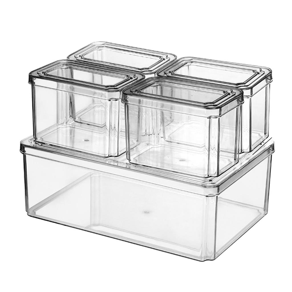 Trainsparent Food Storage Box Rectangular Snack Organizer Fresh Keeping Fridge Container Bin