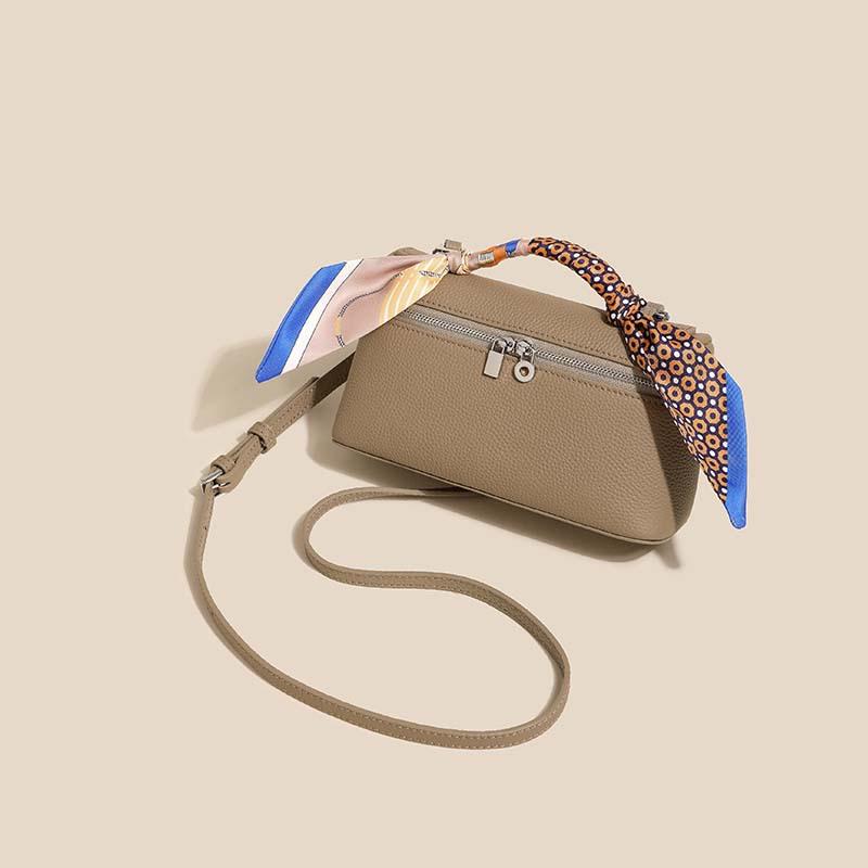 Summer Bag First Layer Cowhide Lp19 Lunch Box Bag Women'S Hand Leather Women'S Bag Shoulder Messenger Bag