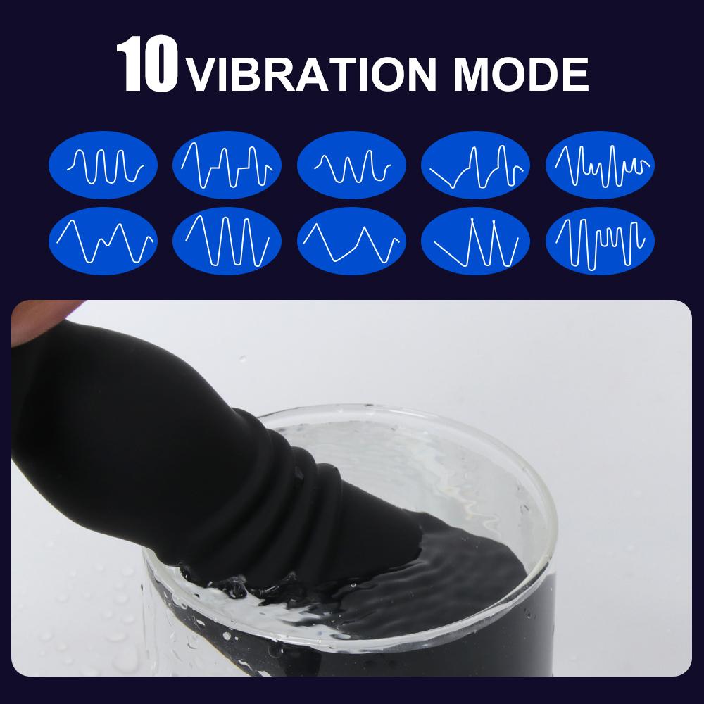 Male Prostate Massage Thrusting Vibrator Anal Plug Vibrator Silicone Ring Delay Ejaculation Masturbator Adult Sex Toys for Men