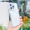 KEYSION Transparent Magnetic Case for MagSafe for iPhone 16 Pro Max Wireless Charging Shockproof Phone Cover for iPhone 16 Plus