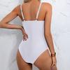 Summer Monokini Sexy One Piece Swimsuit Solid Color Deep V Neck Backless Slim Fit